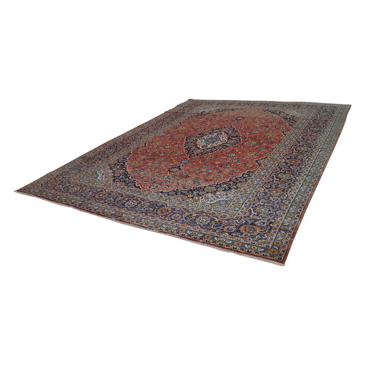 Pacific Kashan 13672 Red Blue Traditional Hand Knotted Rug