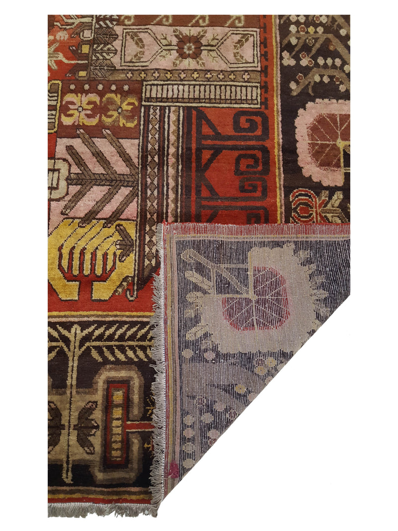 Fasa Antique Samarkand 13677 Rust Brown Traditional Antique Rug