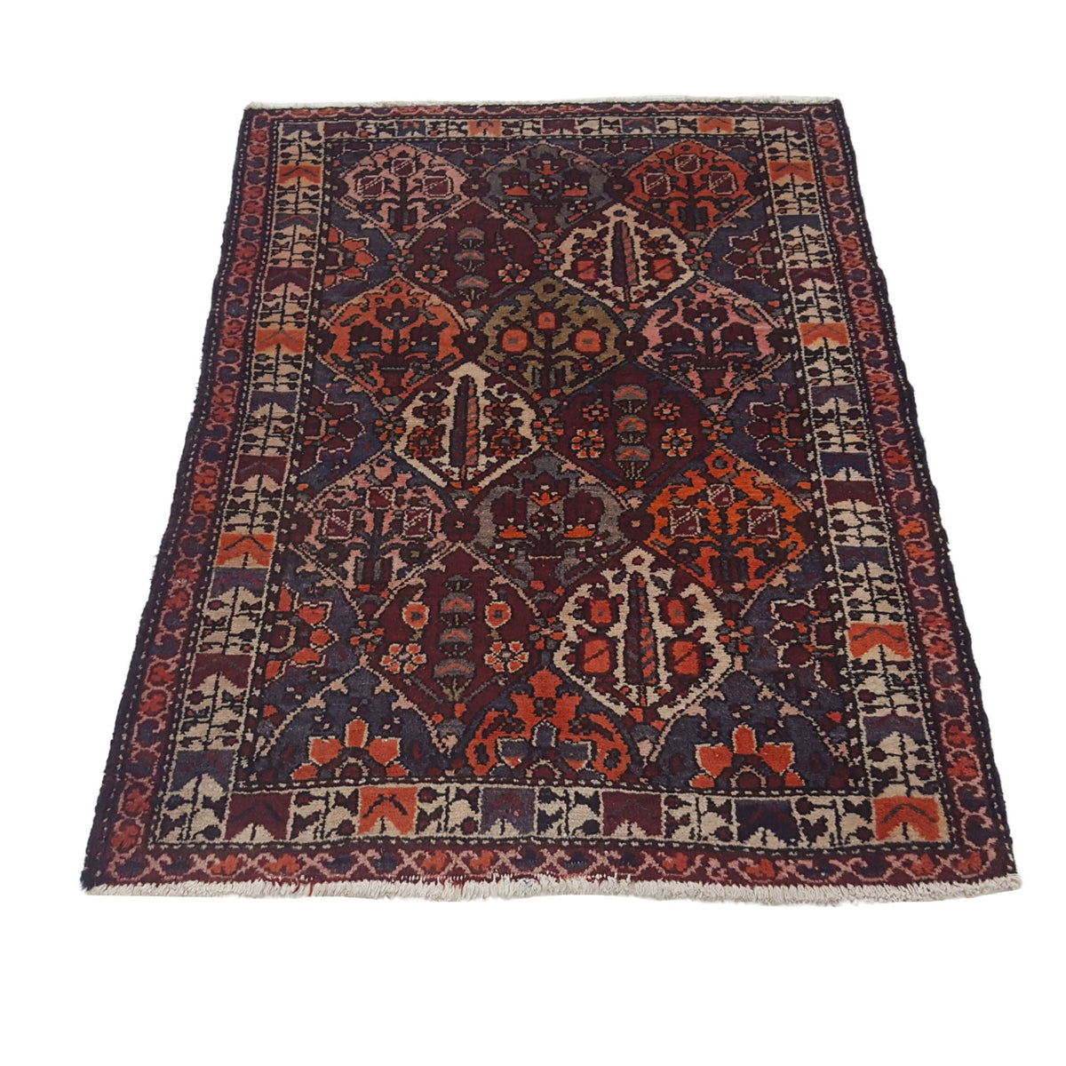 Pacific Bakhtiyari 13685 Black Orange Traditional Hand Knotted Rug