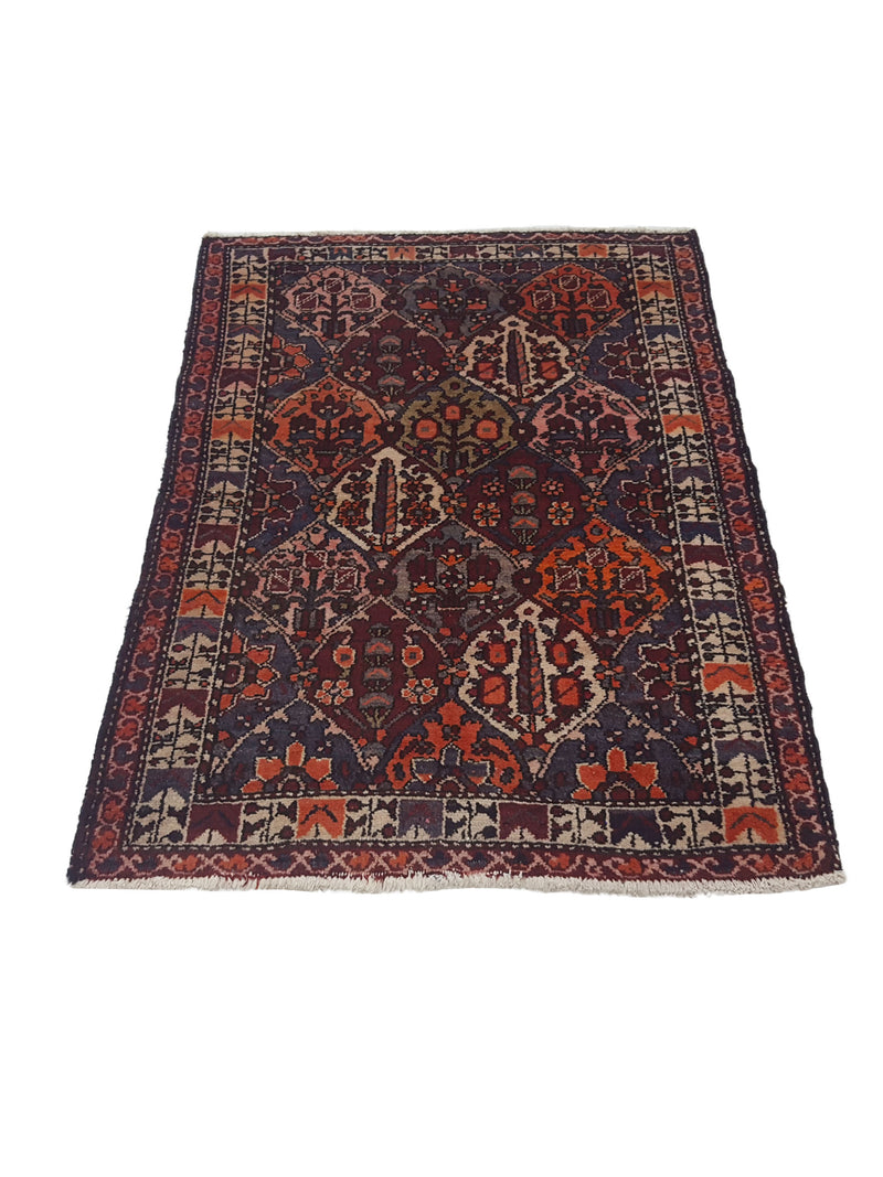 Pacific Bakhtiyari 13685 Black Orange Traditional Hand Knotted Rug