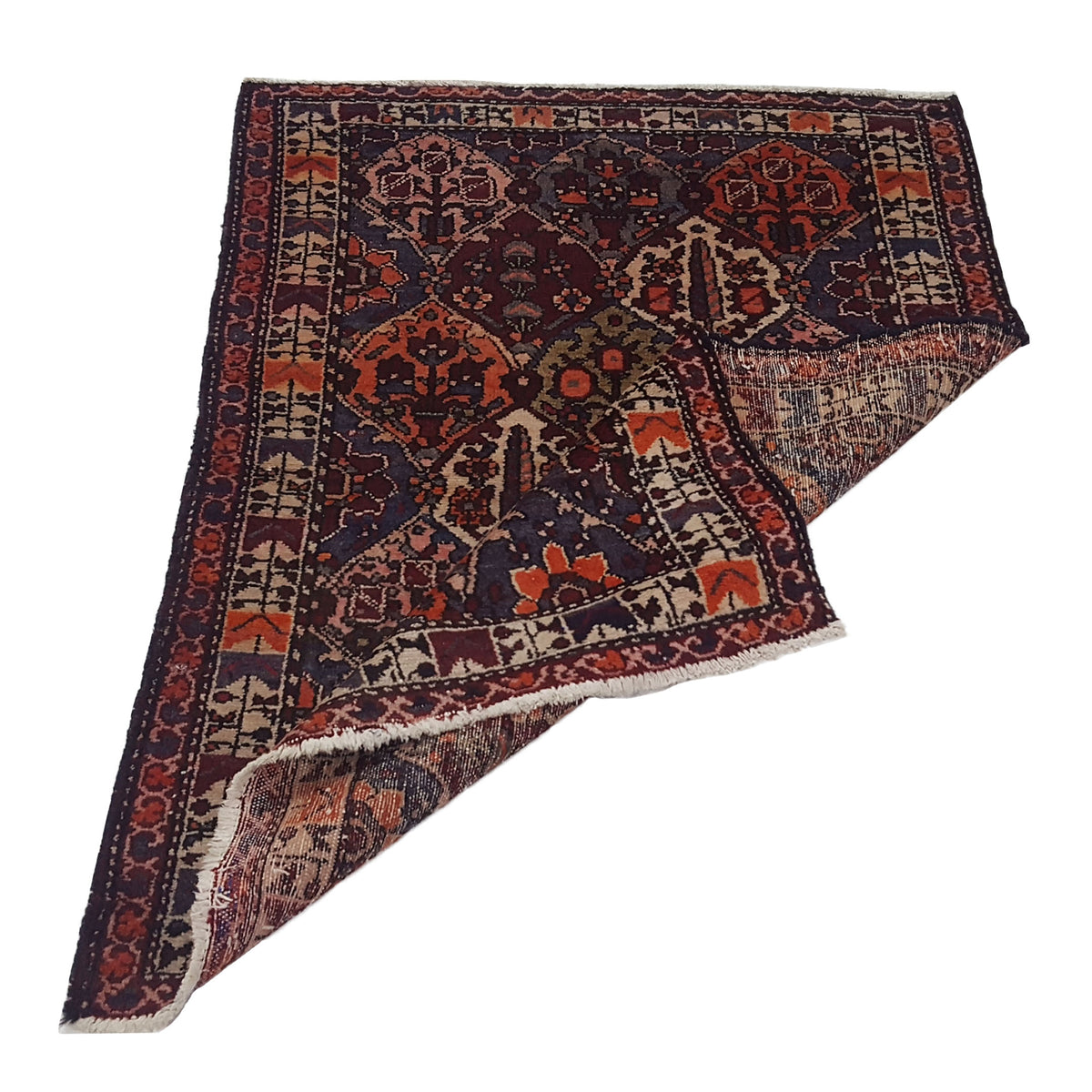 Pacific Bakhtiyari 13685 Black Orange Traditional Hand Knotted Rug