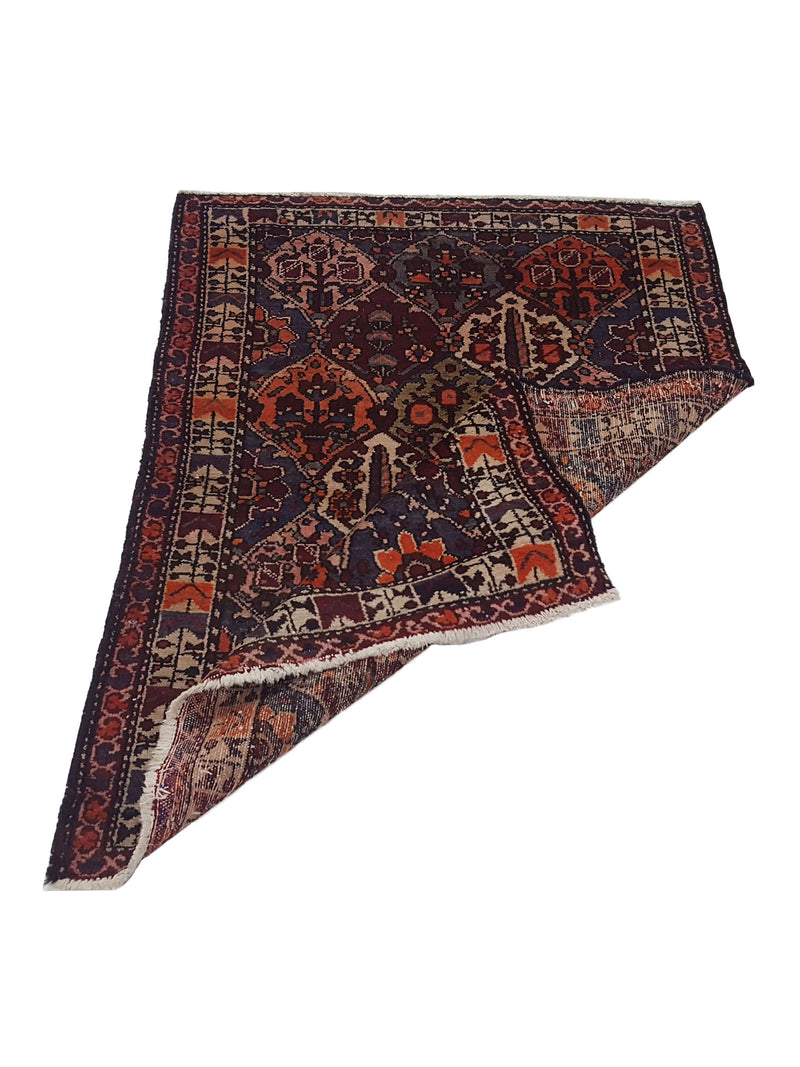 Pacific Bakhtiyari 13685 Black Orange Traditional Hand Knotted Rug