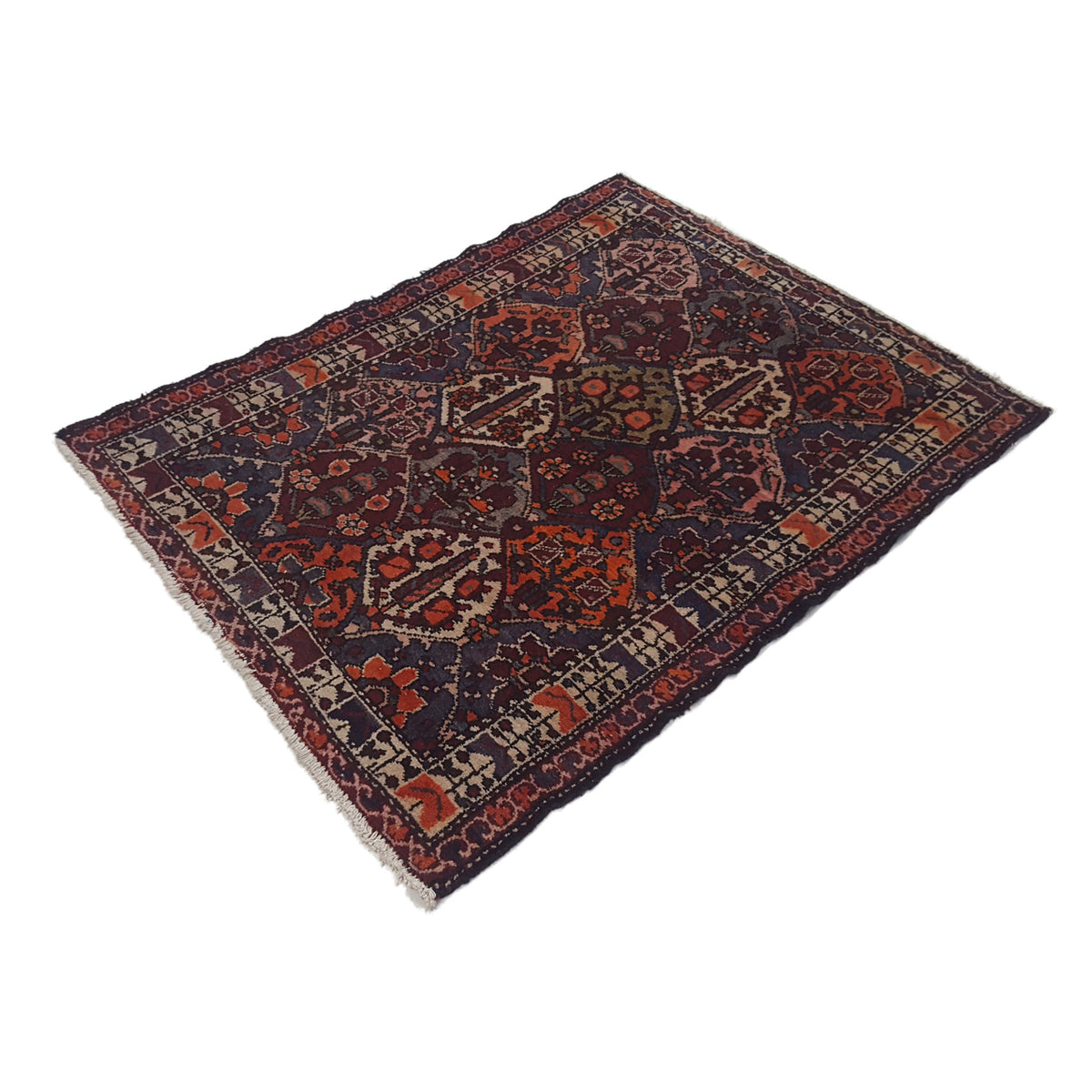 Pacific Bakhtiyari 13685 Black Orange Traditional Hand Knotted Rug