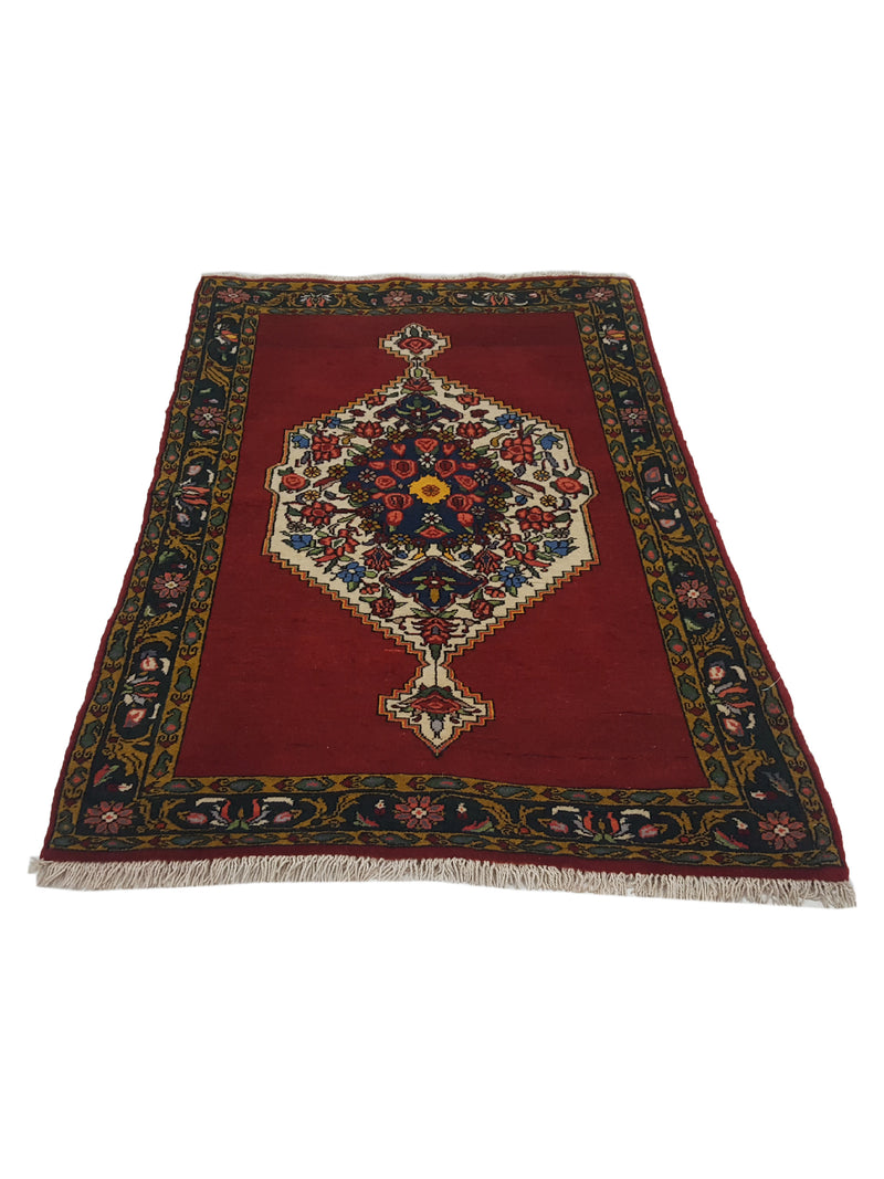 Fasa Bijar 13687 Red Green Traditional Hand Knotted Rug