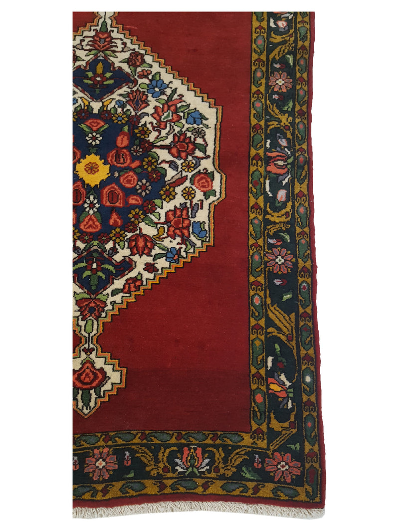 Fasa Bijar 13687 Red Green Traditional Hand Knotted Rug