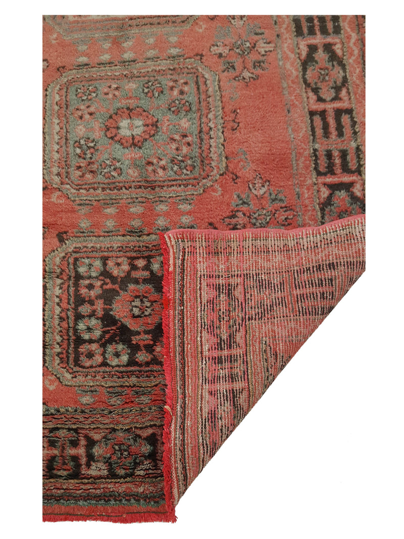 Fasa Antique Ushak 13692 Orange Charcoal Traditional Antique Rug