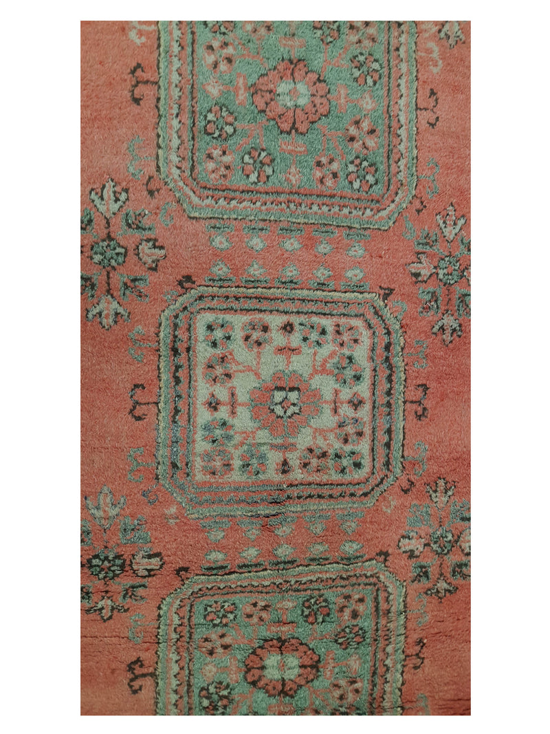 Fasa Antique Ushak 13692 Orange Charcoal Traditional Antique Rug