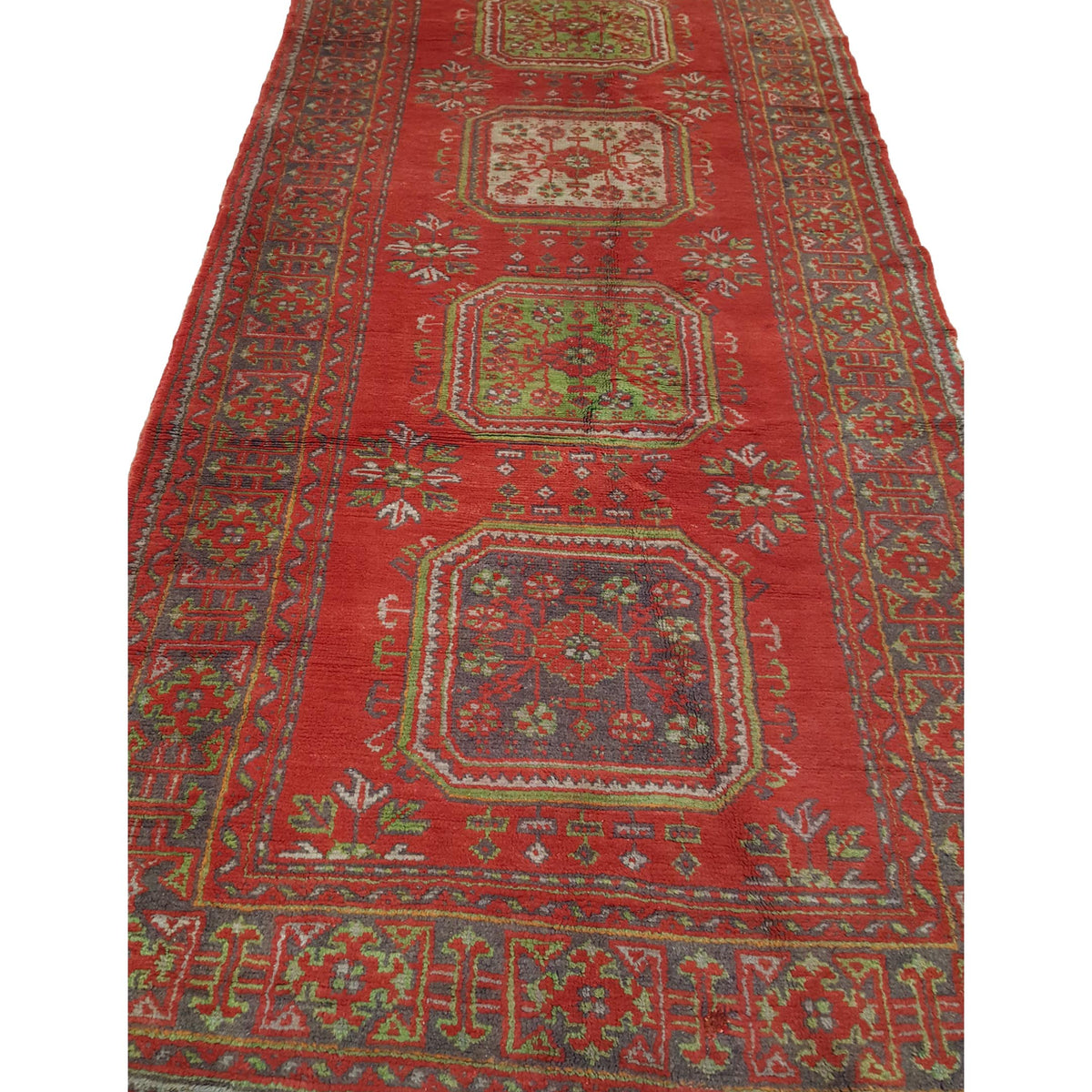Fasa Antique Ushak 13695 Red Brown Traditional Antique Rug