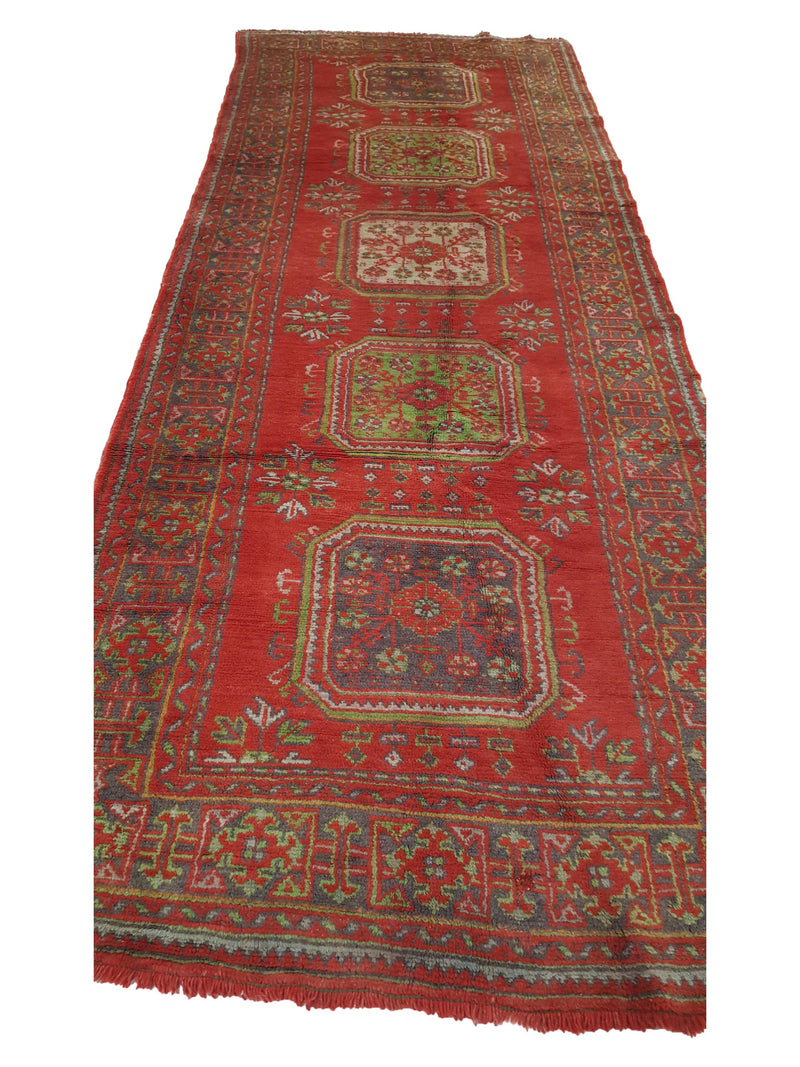 Fasa Antique Ushak 13695 Red Brown Traditional Antique Rug