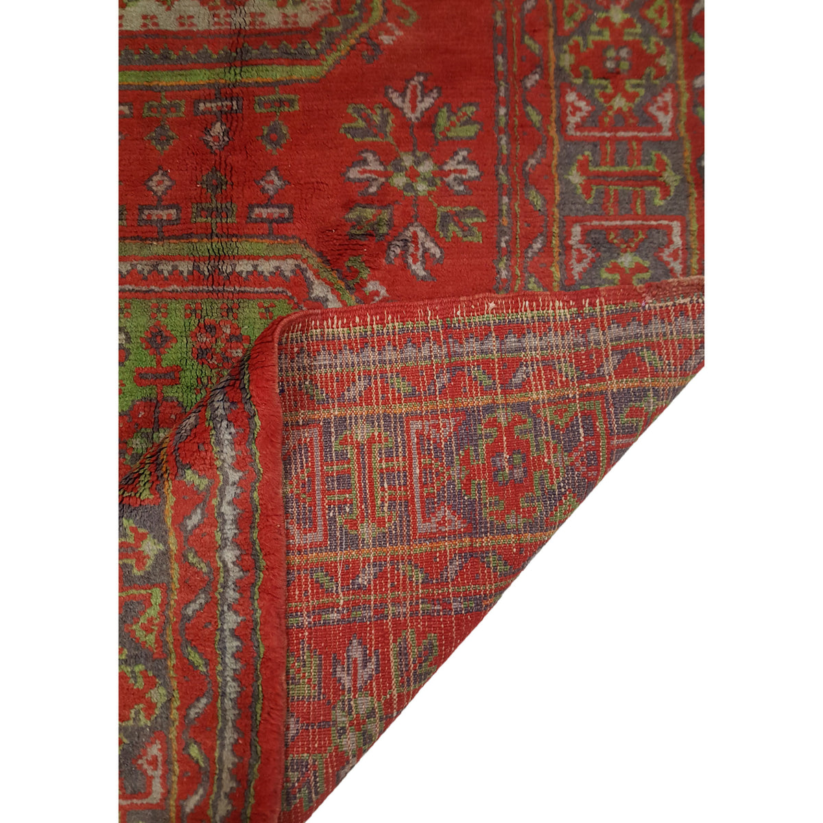 Fasa Antique Ushak 13695 Red Brown Traditional Antique Rug