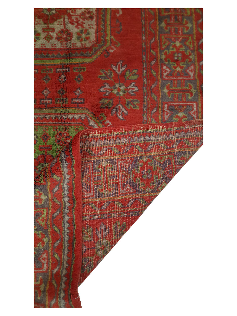 Fasa Antique Ushak 13695 Red Brown Traditional Antique Rug