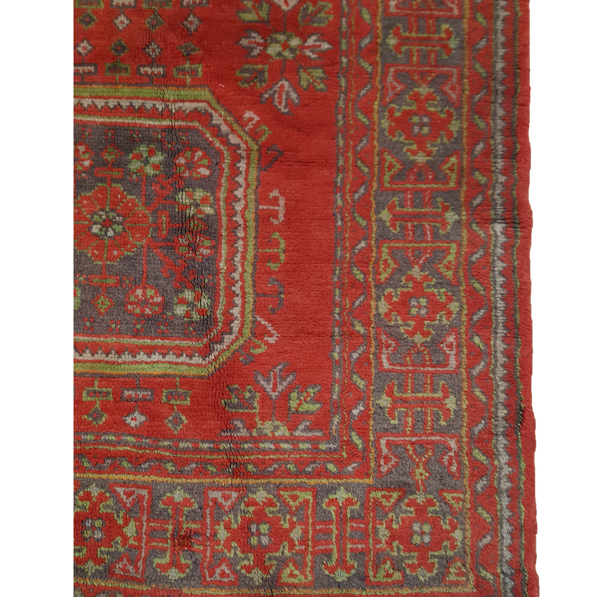 Fasa Antique Ushak 13695 Red Brown Traditional Antique Rug