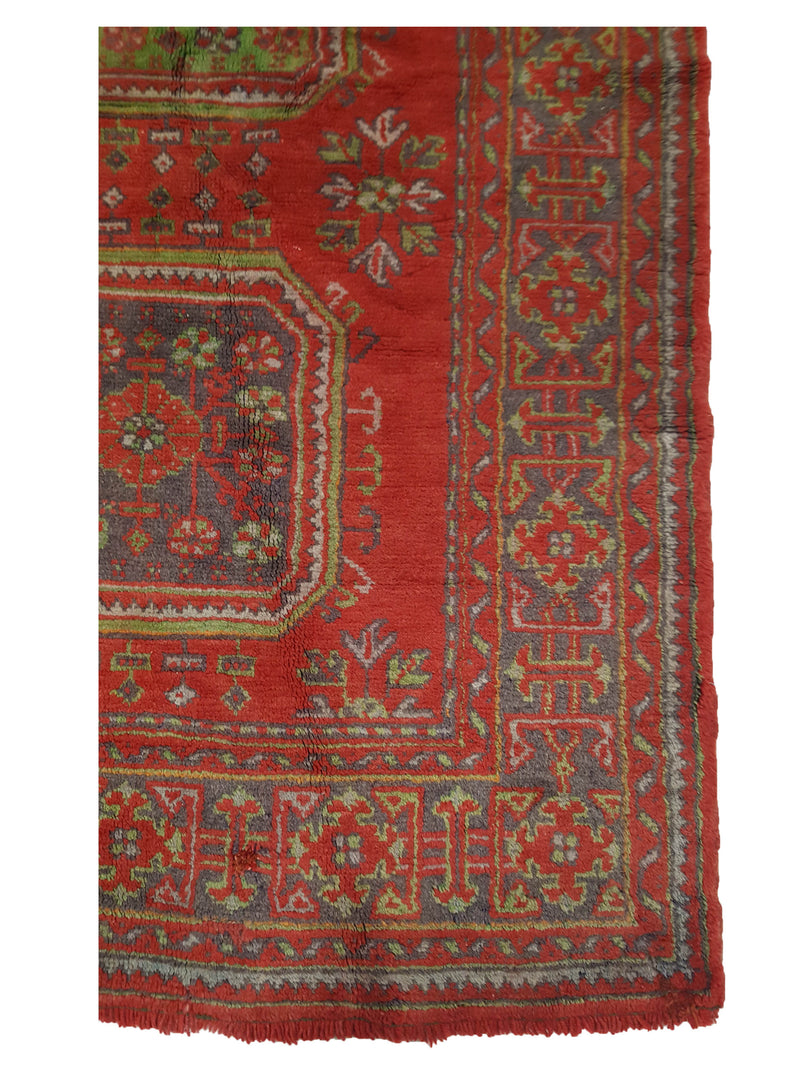 Fasa Antique Ushak 13695 Red Brown Traditional Antique Rug