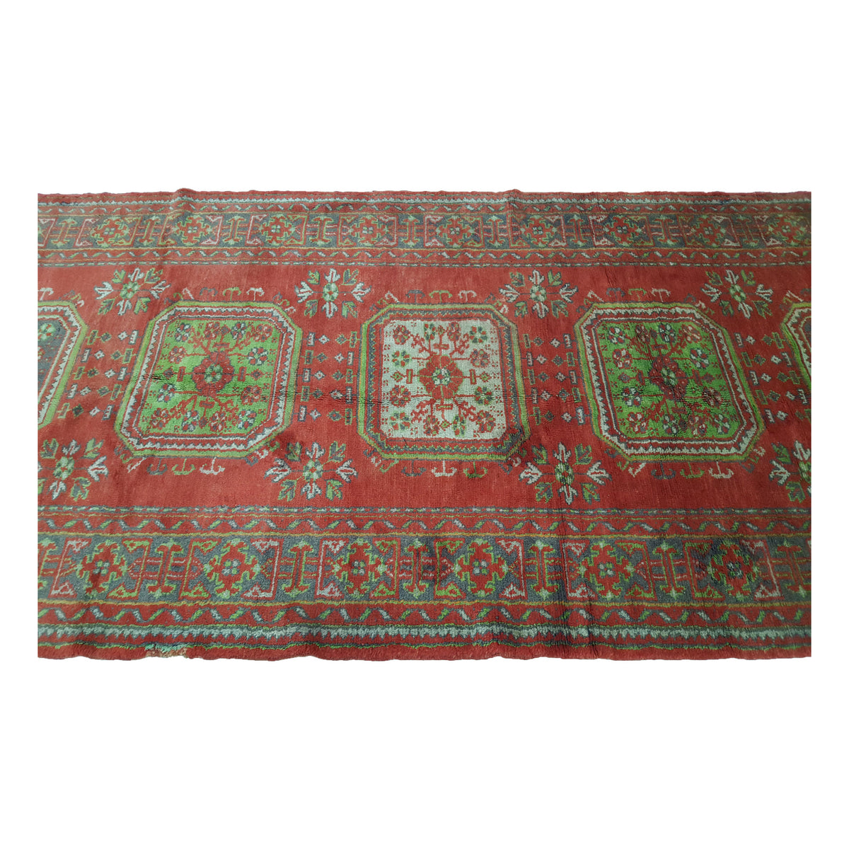 Fasa Antique Ushak 13695 Red Brown Traditional Antique Rug