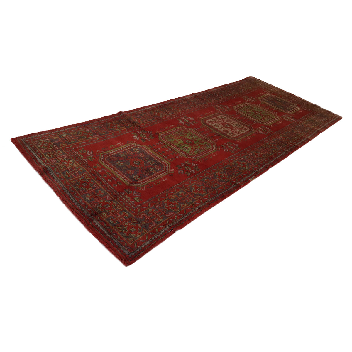 Fasa Antique Ushak 13695 Red Brown Traditional Antique Rug