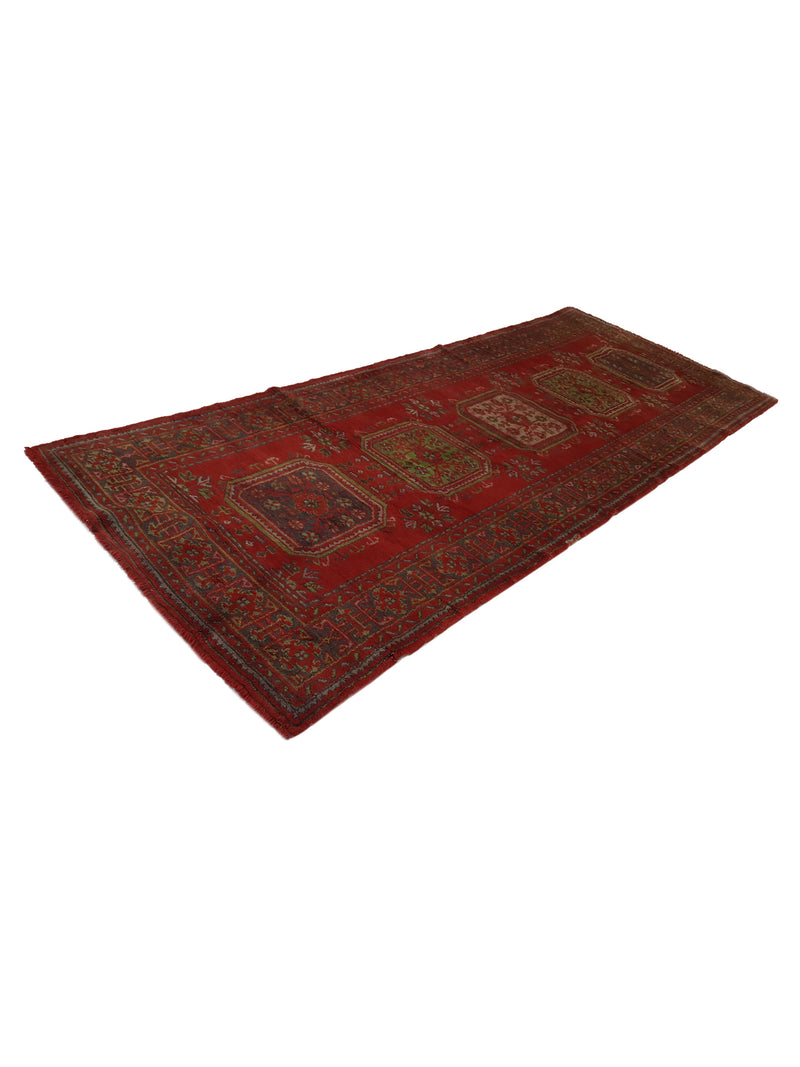 Fasa Antique Ushak 13695 Red Brown Traditional Antique Rug