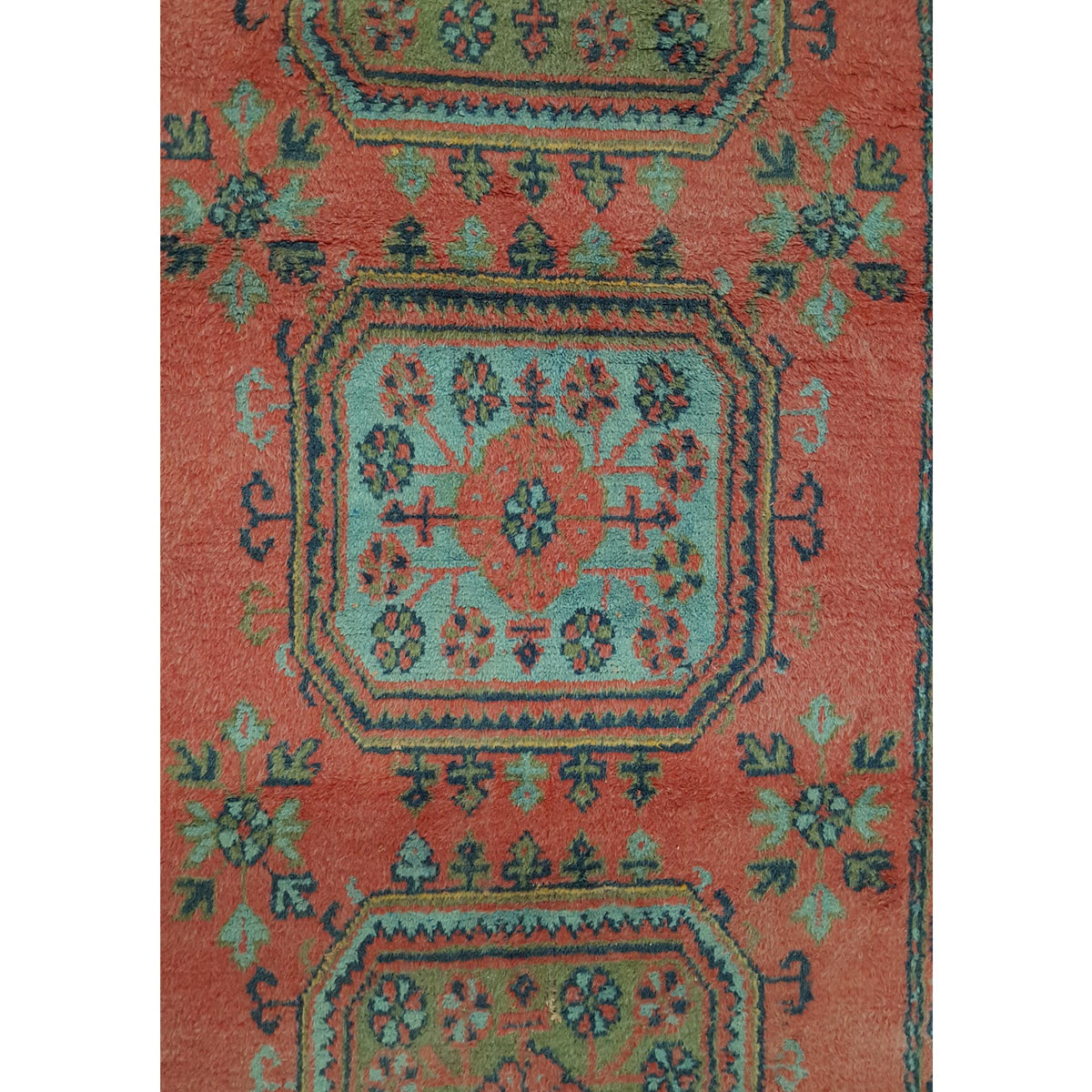 Fasa Antique Ushak 13698 Orange Blue Traditional Antique Rug