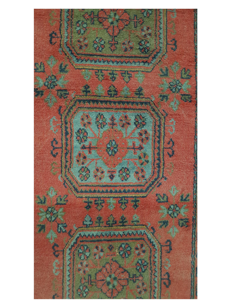 Fasa Antique Ushak 13698 Orange Blue Traditional Antique Rug