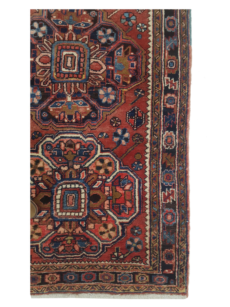 Pacific Heriz 13701 Red Navy Traditional Hand Knotted Rug