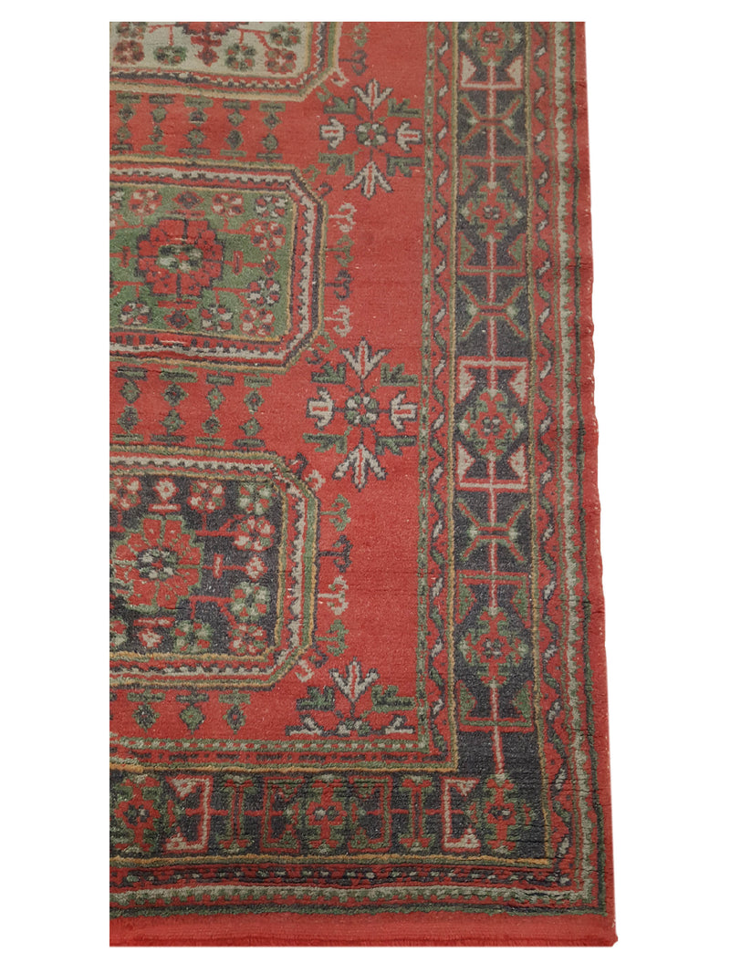 Fasa Antique Ushak 13703 Rust Charcoal Traditional Antique Rug