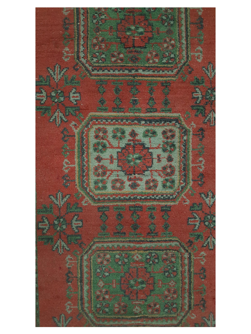 Fasa Antique Ushak 13703 Rust Charcoal Traditional Antique Rug
