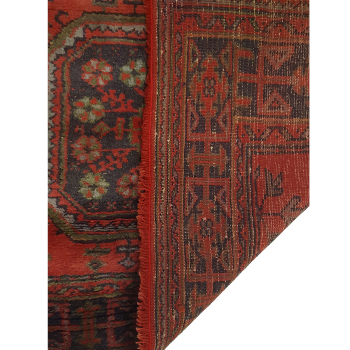 Fasa Antique Ushak 13704 Orange Blue Traditional Antique Rug