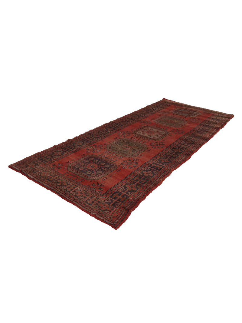 Fasa Antique Ushak 13704 Orange Blue Traditional Antique Rug