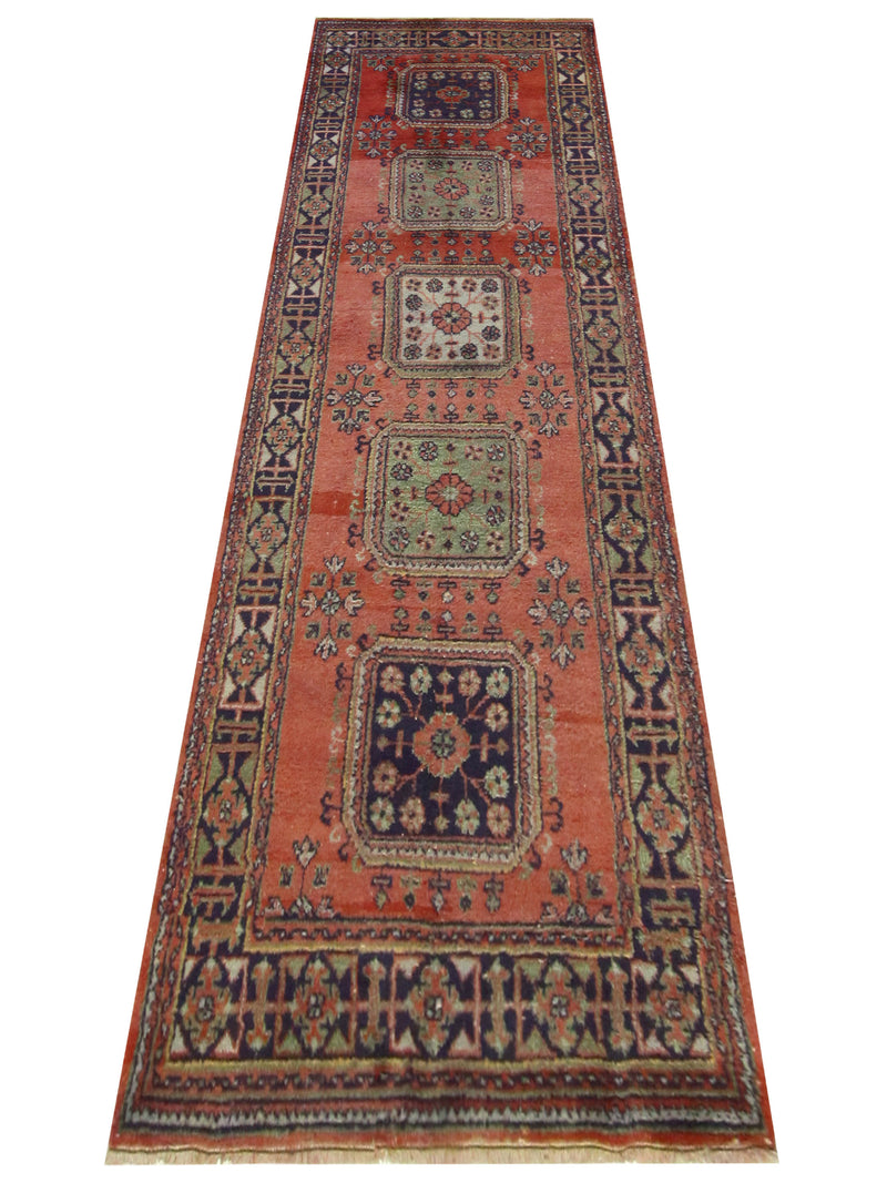 Fasa Antique Ushak 13705 Orange Blue Transitional Antique Rug