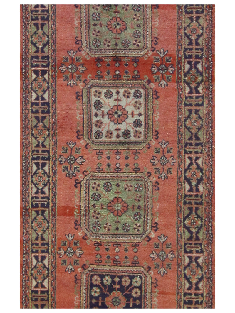 Fasa Antique Ushak 13705 Orange Blue Transitional Antique Rug