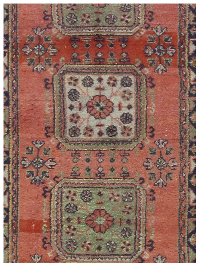 Fasa Antique Ushak 13705 Orange Blue Transitional Antique Rug