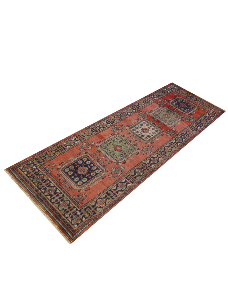 Fasa Antique Ushak 13705 Orange Blue Transitional Antique Rug