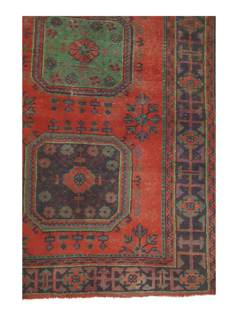 Fasa Antique Ushak 13706 Red Taupe Traditional Antique Rug