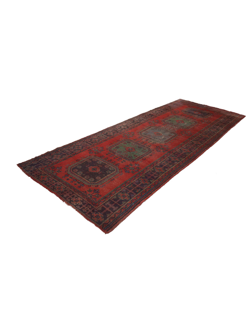 Fasa Antique Ushak 13706 Red Taupe Traditional Antique Rug