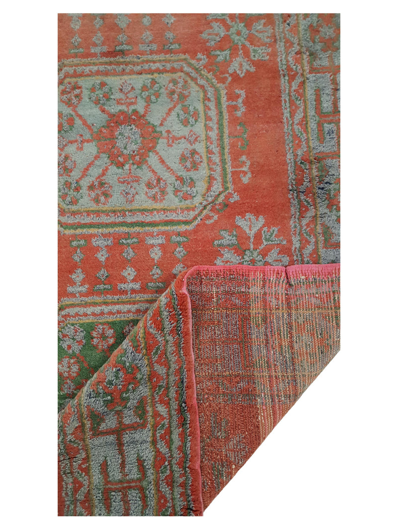 Fasa Antique Ushak 13707 Orange Grey Traditional Antique Rug
