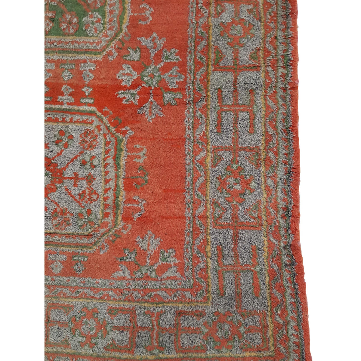 Fasa Antique Ushak 13707 Orange Grey Traditional Antique Rug