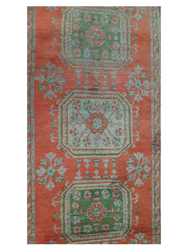 Fasa Antique Ushak 13707 Orange Grey Traditional Antique Rug