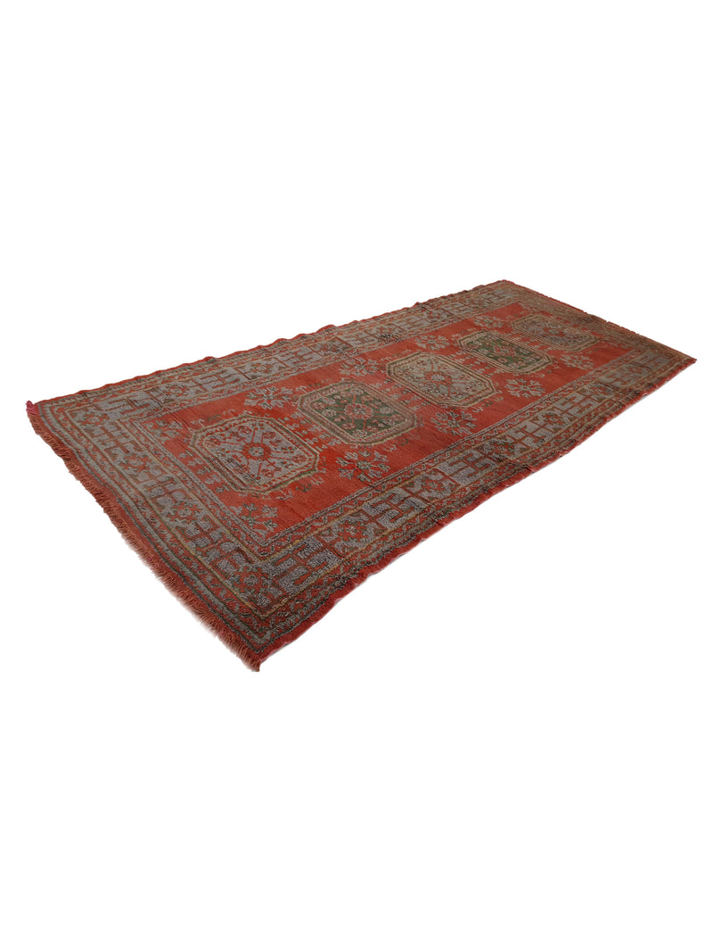Fasa Antique Ushak 13707 Orange Grey Traditional Antique Rug