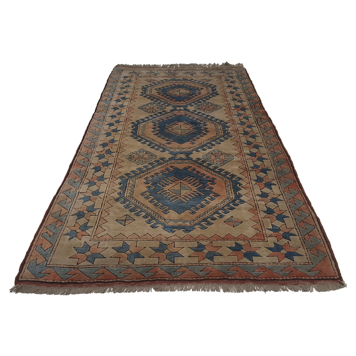 Pacific Milas 13712 Blue Beige Traditional Hand Knotted Rug