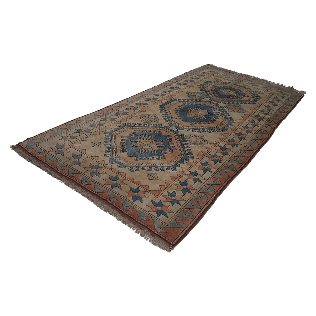 Pacific Milas 13712 Blue Beige Traditional Hand Knotted Rug