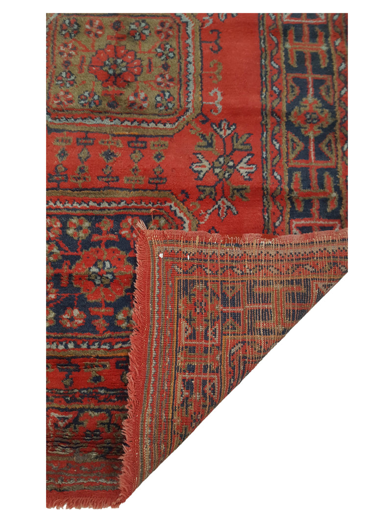 Fasa Antique Ushak 13714 Orange Blue Traditional Antique Rug