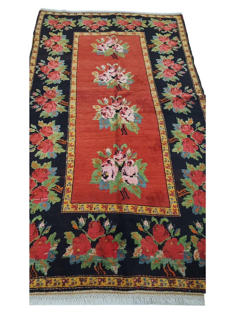 Fasa Antique Karajah 13716 Orange Black Traditional Antique Rug