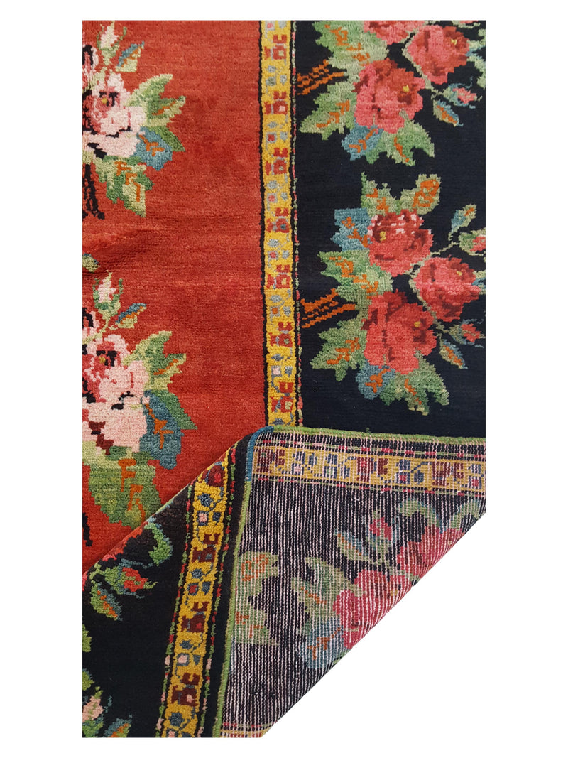 Fasa Antique Karajah 13716 Orange Black Traditional Antique Rug