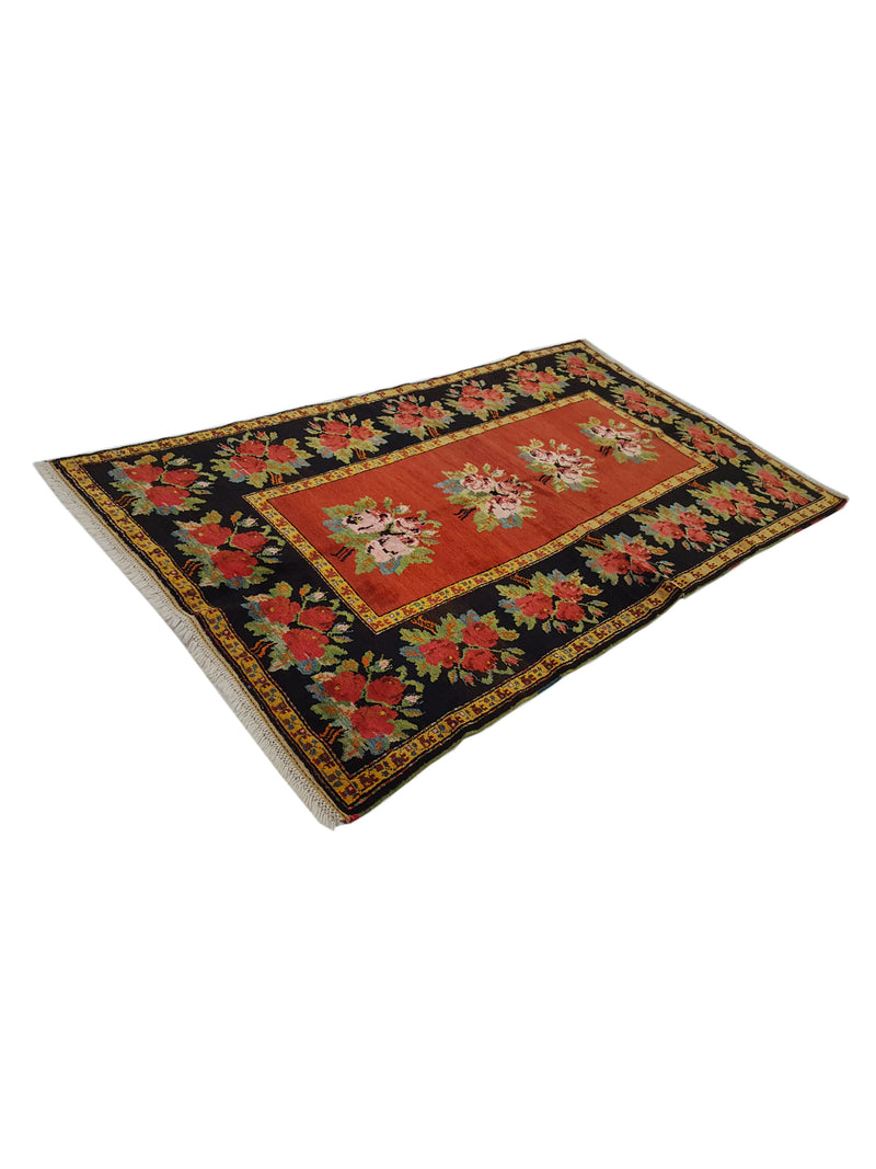 Fasa Antique Karajah 13716 Orange Black Traditional Antique Rug