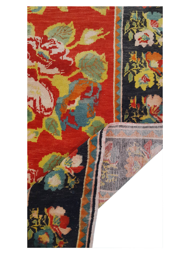 Fasa Antique Karabagh 13717 Red Black Traditional Antique Rug