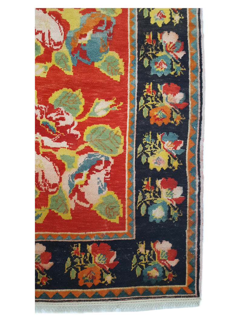 Fasa Antique Karabagh 13717 Red Black Traditional Antique Rug