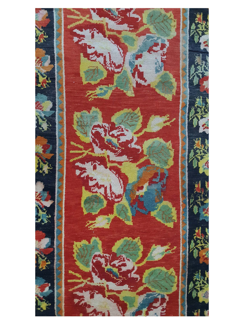 Fasa Antique Karabagh 13717 Red Black Traditional Antique Rug