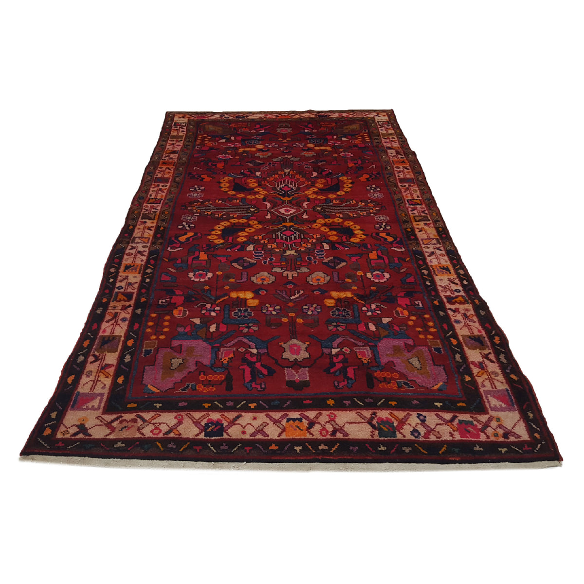 Pacific Hamadan 13734 Red Orange Traditional Hand Knotted Rug
