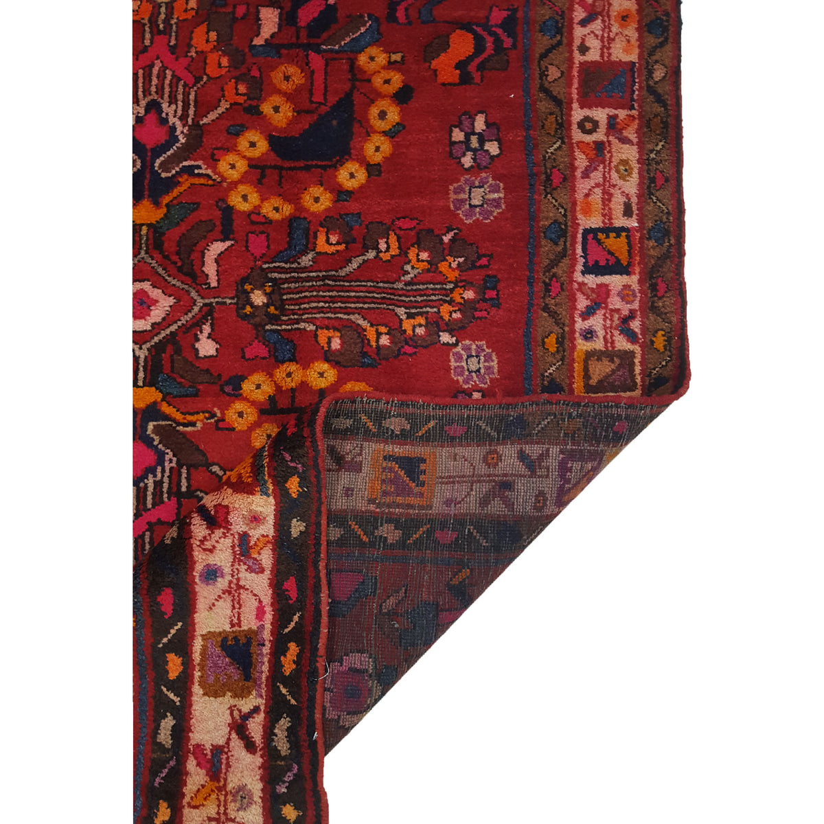 Pacific Hamadan 13734 Red Orange Traditional Hand Knotted Rug