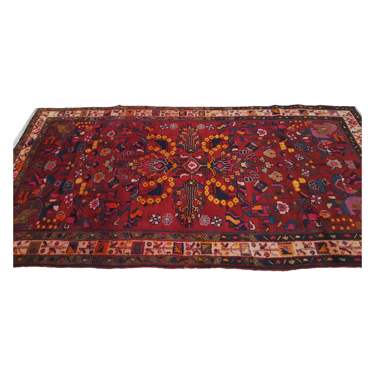 Pacific Hamadan 13734 Red Orange Traditional Hand Knotted Rug