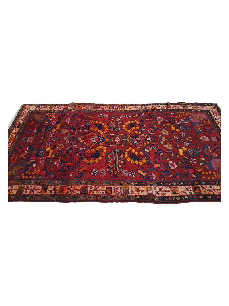Pacific Hamadan 13734 Red Orange Traditional Hand Knotted Rug